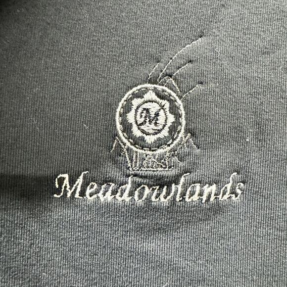 Footjoy Vest Mens Large Black 1/4 Zip MEADOWLANDS Logo Golf Pullover Top - Picture 3 of 6